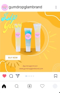 gundrop glam brand instagram ad